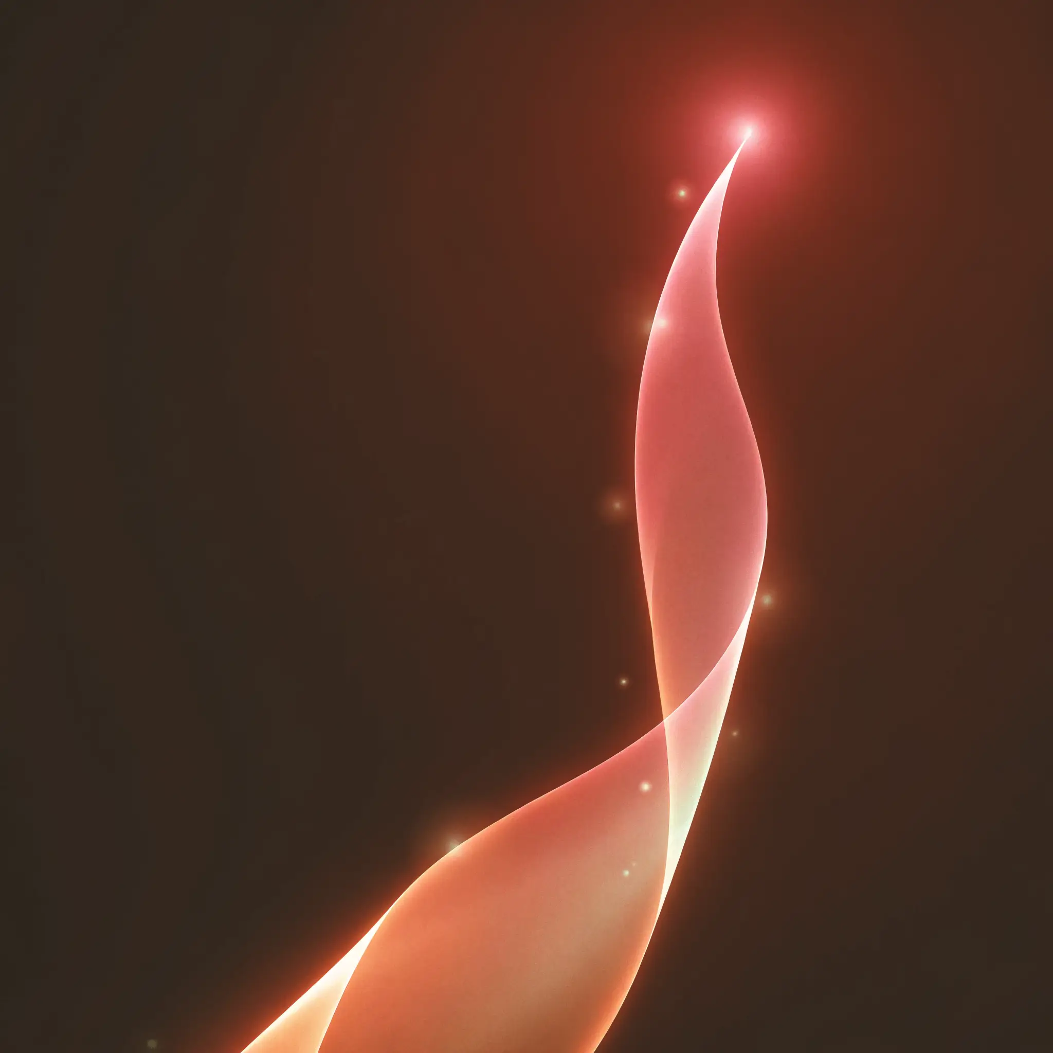 A ribbon of warm light rising to a bright point — a confidence score climbing because you did the work.